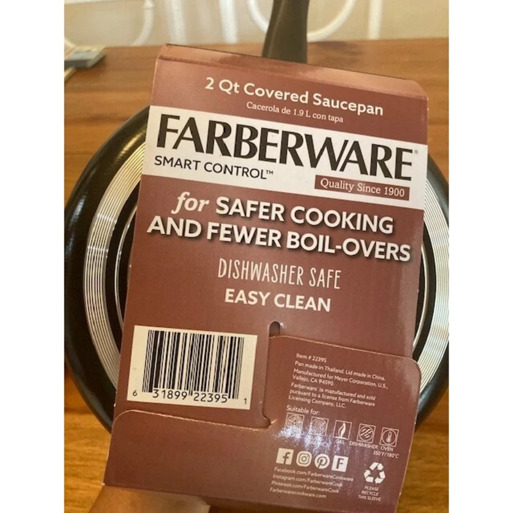 Farberware Smart Control 2qt Aluminum Covered Saucepan‎ Black NEW